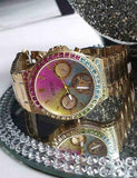 Guess Sugarrush Quartz Multicolor Dial Gold Steel Strap Watch For Women - GW0258L1 Buy Now By Guess