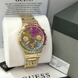 Guess Sugarrush Quartz Multicolor Dial Gold Steel Strap Watch For Women - GW0258L1 Buy Now By Guess