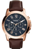 Fossil Grant Chronograph Blue Dial Brown Leather Strap Watch for Men - FS5068 Buy Now By Fossil