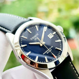 Tissot Gentleman Powermatic 80 Silicium Blue Dial Black Leather Strap Watch For Men - T127.407.16.041.01 Buy Now By Tissot