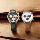 Movado Heritage Calendoplan Chronograph White Dial Brown Leather Strap Watch for Men - 3650008 Buy Now By Movado