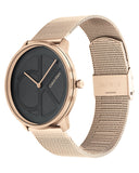 Calvin Klein Minimal Black Dial Rose Gold Mesh Bracelet Watch for Men - K3M22621 Buy Now By Calvin Klein