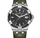 Maurice Lacroix Aikon Quartz Black Dial Green Crocodile Leather Strap Watch for Men - AI1008-PVB21-330-1 Buy Now By Maurice Lacroix