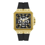 Guess Leo Multifunction Black Dial Black Silicone Strap Watch For Men - GW0637G2 Buy Now By Guess