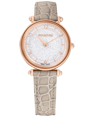 Swarovski Crystalline Wonder Silver Dial Beige Leather Strap Watch for Women - 5656899 Buy Now By Swarovski