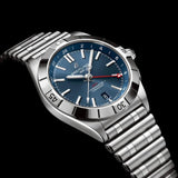 Breitling Chronomat GMT 40 Blue Dial Silver Steel Strap Watch for Men - A32398101C1A1 Buy Now By Breitling