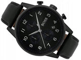 Hugo Boss Navigator Black Dial Black Leather Strap Watch for Men - 1513497 Buy Now By Hugo Boss