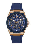 Guess Legacy Blue Dial Blue Silicone Strap Watch For Men - W1049G2 Buy Now By Guess