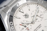 Tag Heuer Aquaracer Chronograph White Dial Silver Steel Strap Watch for Men - WAY111Y.BA0928 Buy Now By Tag Heuer