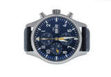 IWC Pilot's Automatic Chronograph 43mm Blue Dial Blue Calfskin Strap Watch for Men - IW377729 Buy Now By IWC