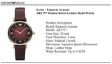 Emporio Armani Gianni T Bar Burgundy Dial Burgundy Leather Strap Watch For Women - AR1757 Buy Now By Emporio Armani
