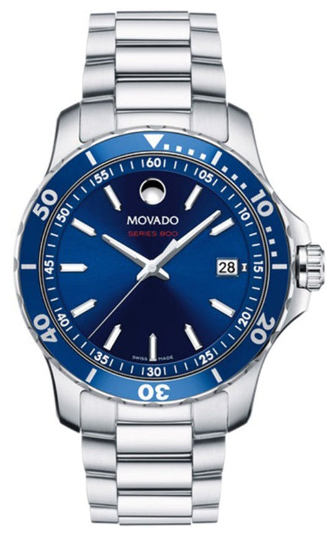 Movado Series 800 Blue Dial Silver Steel Strap Watch For Men - 2600137 Buy Now By Movado