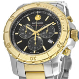 Movado Series 800 Chronograph Black Dial Two Tone Steel Strap Watch For Men - 2600138 Buy Now By Movado