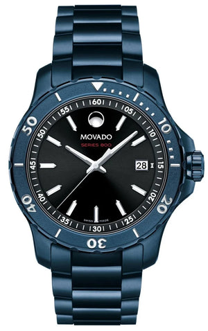 Movado Series 800 Black Dial Blue Ion Plated Steel Strap Watch for Men - 2600139 Buy Now By Movado