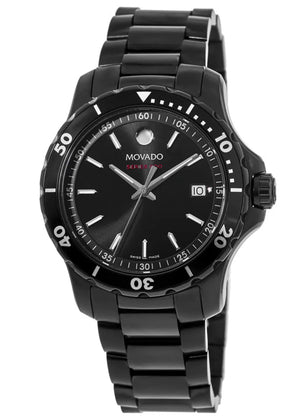Movado Series 800 Black Dial Black Steel Strap Watch For Men - 2600143 Buy Now By Movado