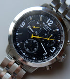 Tissot PRC 200 Chronograph Black Dial Silver Steel Strap Watch For Men - T055.417.11.057.00 Buy Now By Tissot