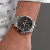Tissot PRC 200 Chronograph Black Dial Silver Steel Strap Watch For Men - T055.417.11.057.00 Buy Now By Tissot