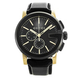 Gucci G Chrono Black Dial Black Leather Strap Watch For Men - YA101203 Buy Now By Gucci