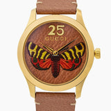 Gucci G Timeless Butterfly Brown Dial Brown Leather Strap Watch For Women - YA1264063 Buy Now By Gucci