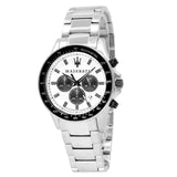 Maserati SFIDA Chronograph White Dial Silver Steel Strap Watch For Men - R8873640003 Buy Now By Maserati