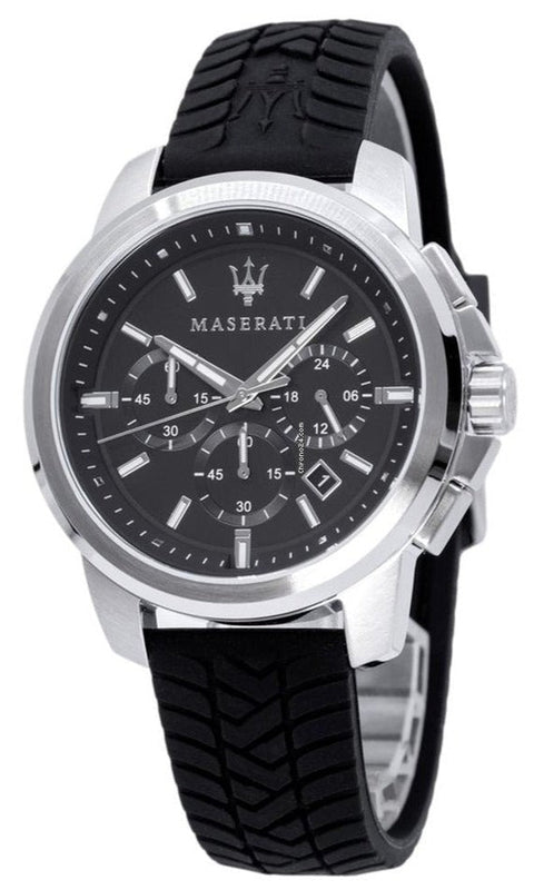 Maserati Successo Chronoraph Black Dial Black Silicon Strap Watch For Men - R8871621014 Buy Now By Maserati