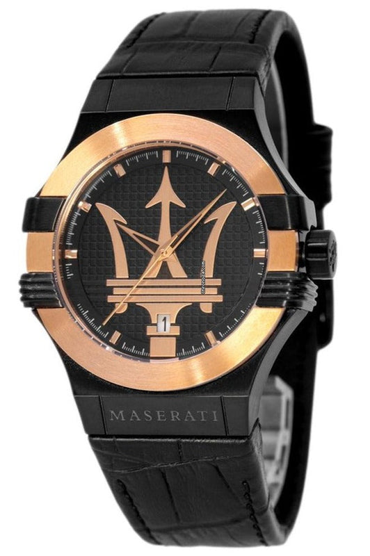 Maserati Potenza Quartz Black Dial Black Leather Strap Watch For Men - R8851108032 Buy Now By Maserati
