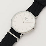 Daniel Wellington Classic Cornwall White Dial Black Nylon Strap Watch For Men - DW00100258 Buy Now By Daniel Wellington