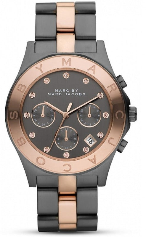 Marc Jacobs Blade Chronograph Grey Dial Two Tone Steel Strap Watch for Women - MBM8583 Buy Now By Marc Jacobs