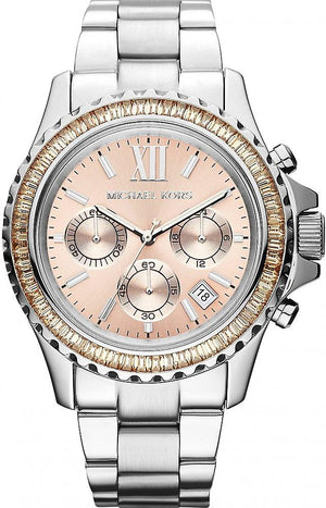 Michael Kors Everest Chronograph Gold Dial Silver Steel Strap Watch For Women - MK5870 Buy Now By Michael Kors