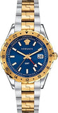 Versace Hellenyium GMT Blue Dial Two Tone Steel Strap Watch for Men - V11060017 Buy Now By Versace