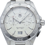 Tag Heuer Aquaracer Chronograph White Dial Silver Steel Strap Watch for Men - WAY111Y.BA0928 Buy Now By Tag Heuer