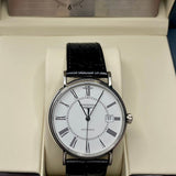 Longines Presence 38.5mm Automatic White Dial Black Leather Strap Watch for Men - L4.921.4.11.2 Buy Now By Longines