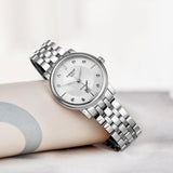 Tissot T Classic Carson Premium White Diamonds Dial Silver Steel Strap Watch for Women - T1222071103600 Buy Now By Tissot