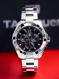 Tag Heuer Aquaracer Chronograph Black Dial Silver Steel Strap Watch for Men - CAY1110.BA0927