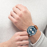 Hugo Boss Santiago Blue Dial Brown Leather Strap Watch for Men - 1513860 Buy Now By Hugo Boss