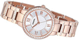 Fossil Virginia White Dial Rose Gold Steel Strap Watch for Women - ES3284 Buy Now By Fossil