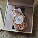 Burberry The City White Dial Rose Gold Steel Strap Watch for Women - BU9104 Buy Now By Burberry