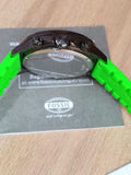 Fossil Bannon Chronograph Grey Dial Green Silicone Strap Watch for Men - BQ2501 Buy Now By Fossil