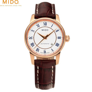Mido Baroncelli III Automatic Silver Dial Brown Leather Strap Watch For Women - M7600.2.21.8 Buy Now By Mido