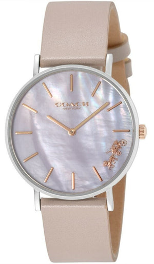 Coach Perry Mother of Pearl Dial Light Grey Leather Strap Watch for Women - 14503245 Buy Now By Coach