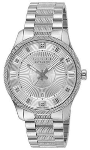 Gucci G Timeless Eryx Silver Dial Silver Steel Strap Watch For Men - YA126339/40 Buy Now By Gucci