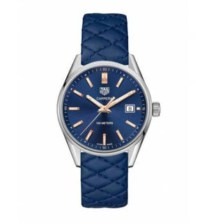Tag Heuer Carrera Quartz Blue Dial Blue Calfskin Leather Strap Watch for Women - WAR1112.FC6391 Buy Now By Tag Heuer