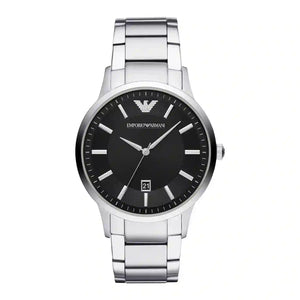 Emporio Armani Renato Quartz Black Dial Silver Steel Strap Watch For Men - AR11181 Buy Now By Emporio Armani