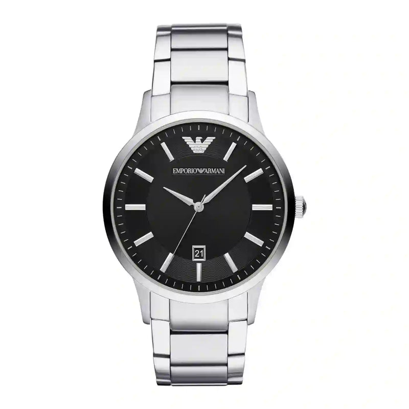 Emporio Armani Renato Quartz Black Dial Silver Steel Strap Watch For Men - AR11181 Buy Now By Emporio Armani