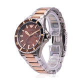 Emporio Armani Diver Quartz Brown Dial Two Tone Steel Strap Watch For Men - AR11340 Buy Now By Emporio Armani