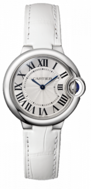 Cartier Ballon Bleu de Cartier Silver Dial White Leather Strap Watch for Women - W6920087 Buy Now By Cartier