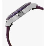 Guess Limelight Quartz Silver Dial Purple Leather Strap Watch For Women - W0775L6 Buy Now By Guess