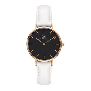 Daniel Wellington Classic Petite Bondi Black Dial White Leather Strap Watch For Women - DW00100285 Buy Now By Daniel Wellington