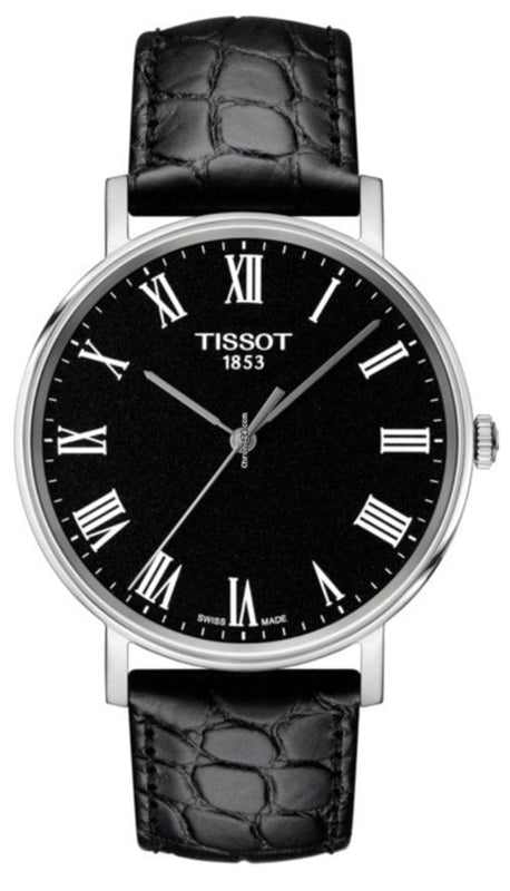Tissot T Classic Dream Black Dial Black Leather Strap Watch for Men - T122.410.16.053.00 Buy Now By Tissot