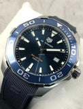 Tag Heuer Aquaracer Quartz Blue Dial Blue Rubber Strap Watch for Men - WAY101C.FC6153 Buy Now By Tag Heuer